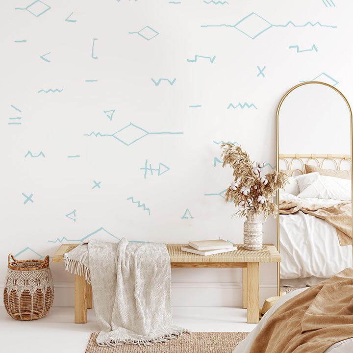 South West Lines Wall Decals Decals Urbanwalls Full Order Baby Blue 