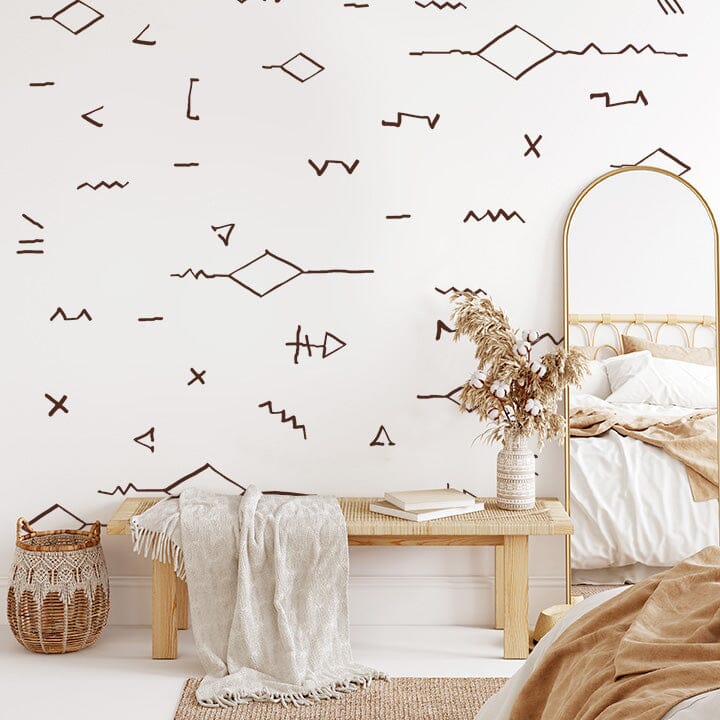 South West Lines Wall Decals Decals Urbanwalls Full Order Brown 