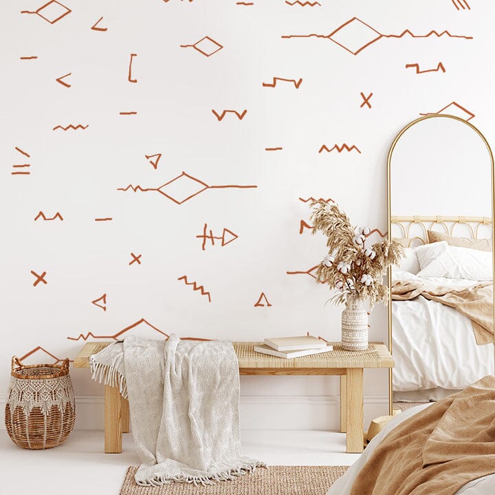 South West Lines Wall Decals Decals Urbanwalls Full Order Nut Brown 