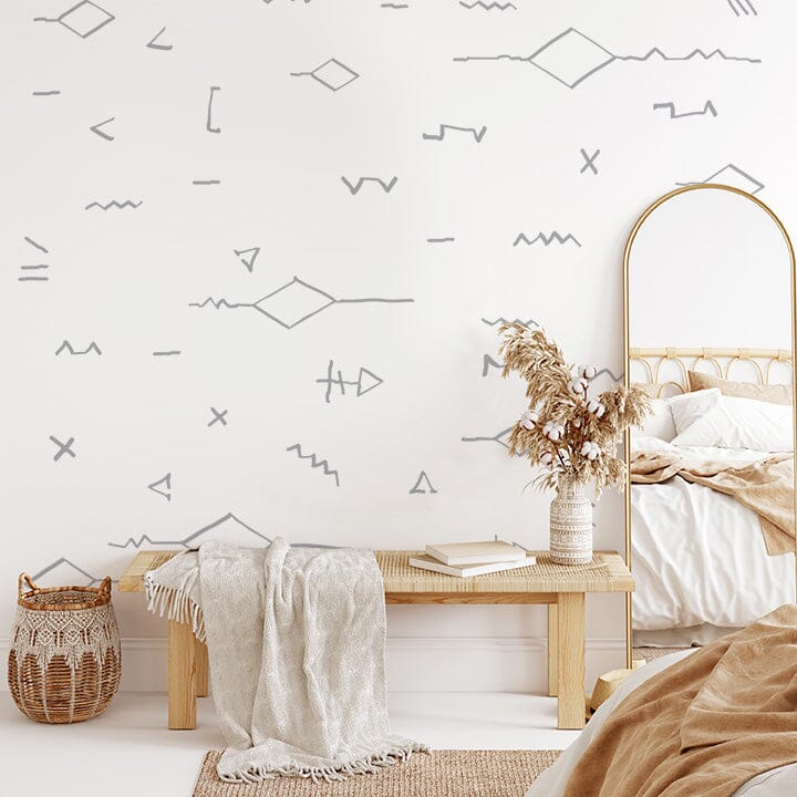 South West Lines Wall Decals Decals Urbanwalls Full Order Silver (Metallic) 