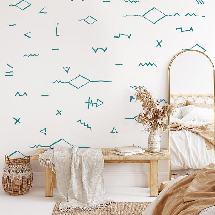 South West Lines Wall Decals Decals Urbanwalls Full Order Turquoise 