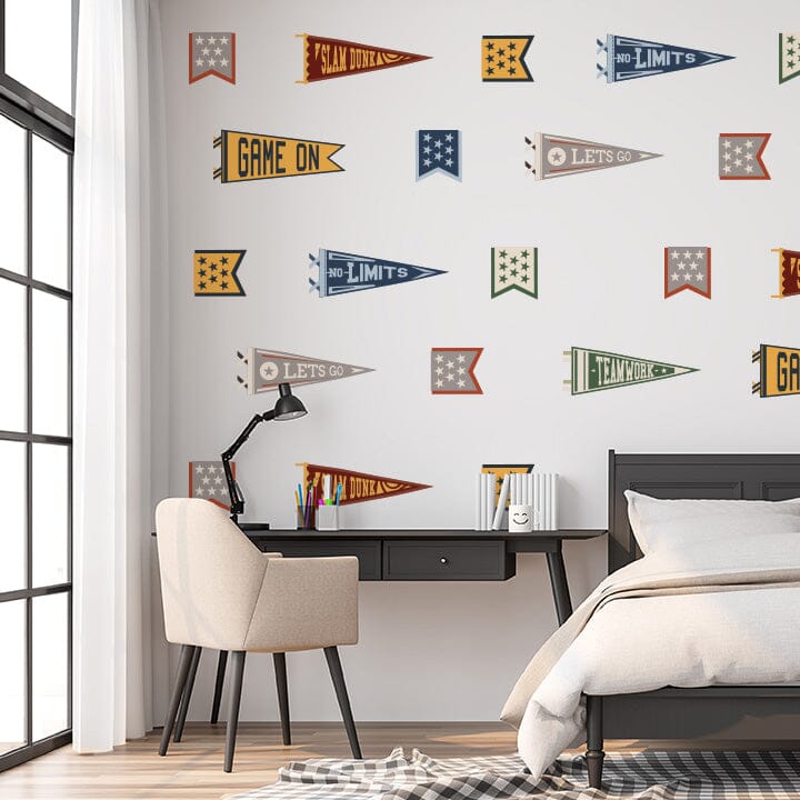 Sport Pennant Flag Wall Decals Decals Urbanwalls Standard Wall Full Order 