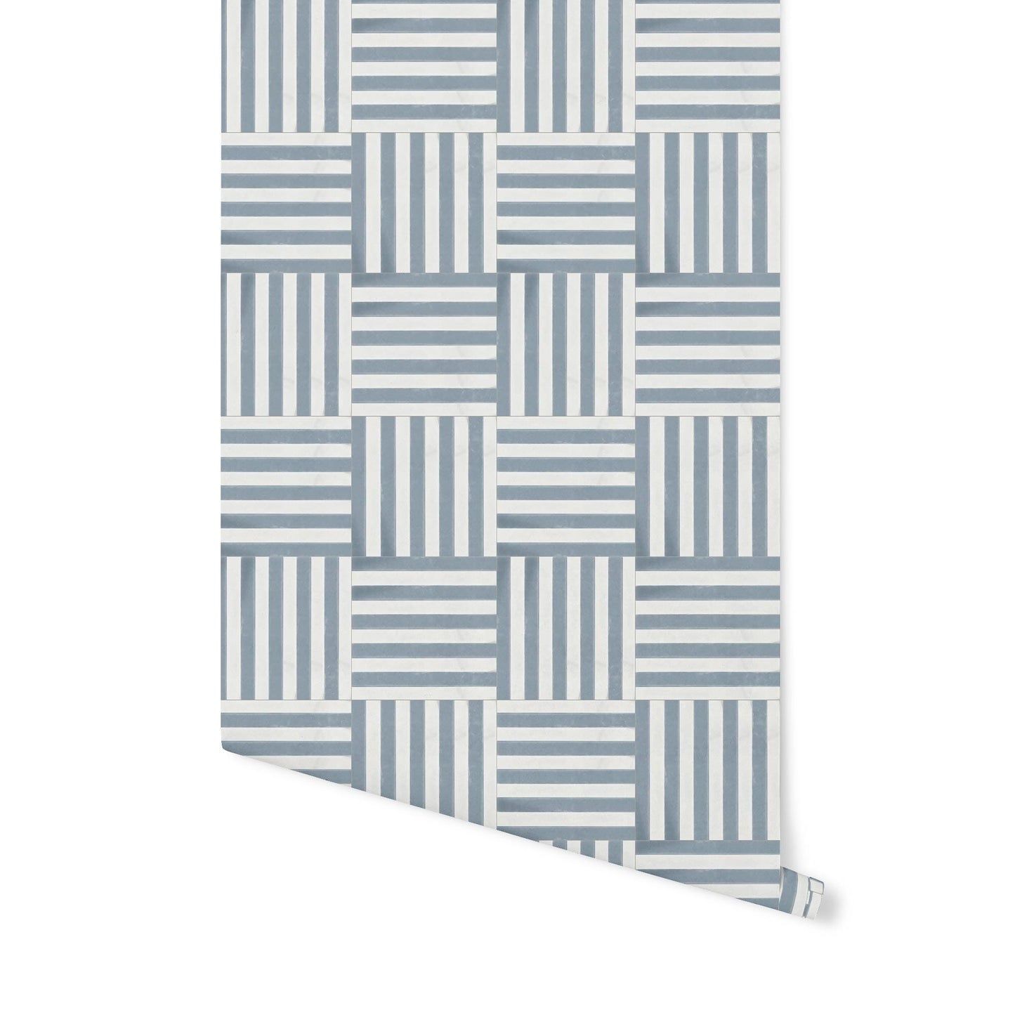 Striped Tile Wallpaper Wallpaper Urbanwalls Standard Wall Blue DOUBLE ROLL : 46" X 4 FEET