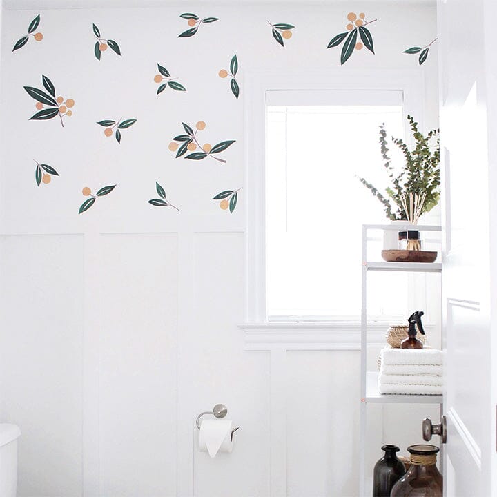 Tangerines in Greens Wall Decals Decals Urbanwalls Standard Wall Full Order 