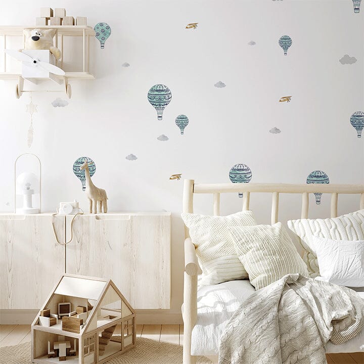 Teal Hot Air Balloon Wall Decals Decals Urbanwalls 