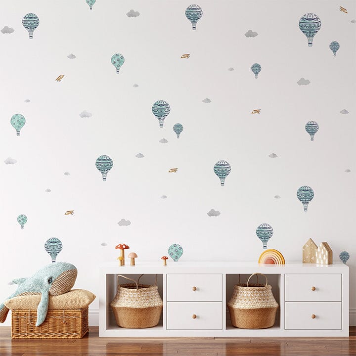 Teal Hot Air Balloon Wall Decals Decals Urbanwalls 