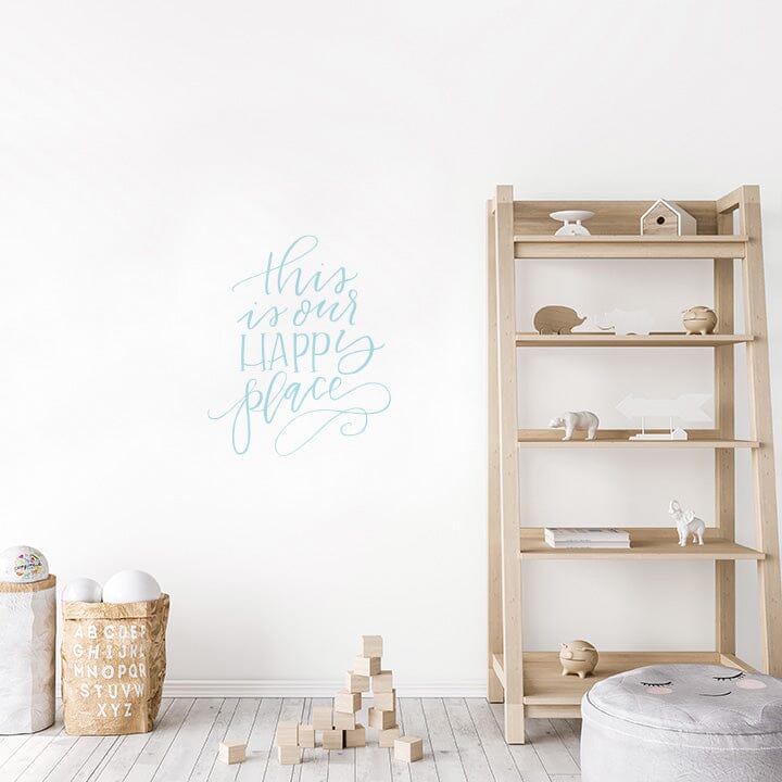 This is Our Happy Place Wall Decal Decals Urbanwalls Baby Blue 23" x 28" 