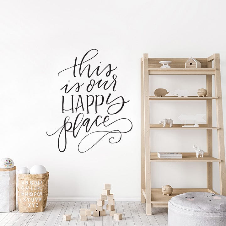 This is Our Happy Place Wall Decal Decals Urbanwalls Black 46" x 55.5" 