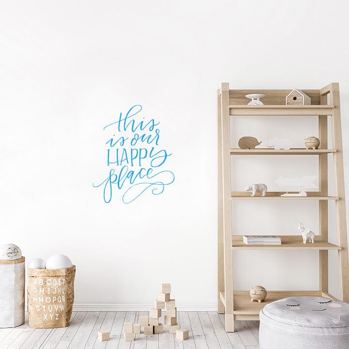 This is Our Happy Place Wall Decal Decals Urbanwalls Blue 23" x 28" 