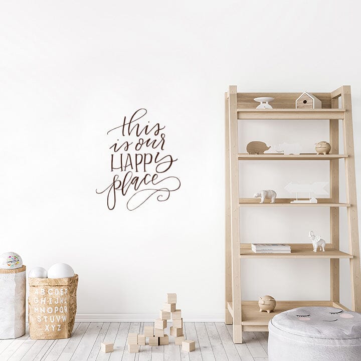 This is Our Happy Place Wall Decal Decals Urbanwalls Brown 23" x 28" 