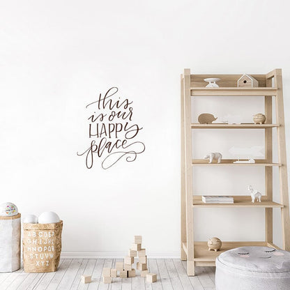 This is Our Happy Place Wall Decal Decals Urbanwalls Brown 23" x 28" 