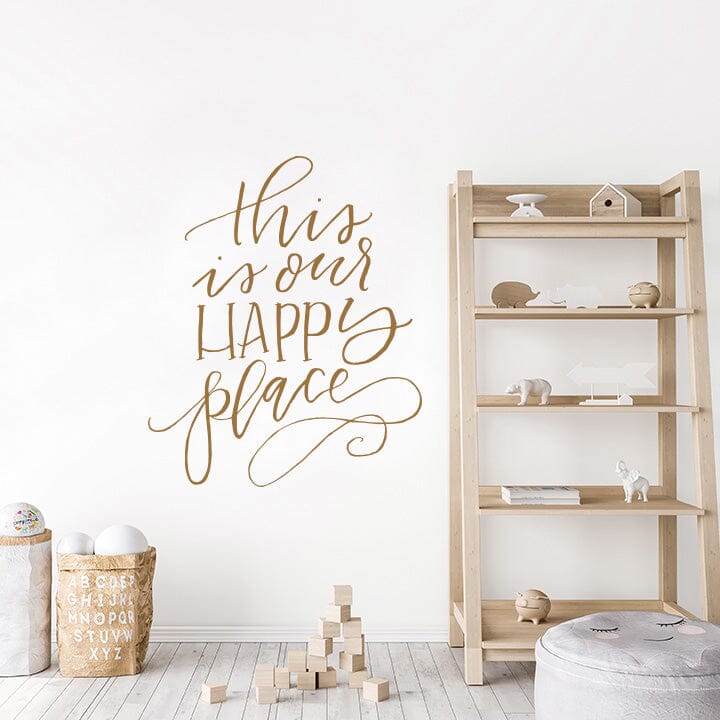 This is Our Happy Place Wall Decal Decals Urbanwalls Copper (Metallic) 46" x 55.5" 