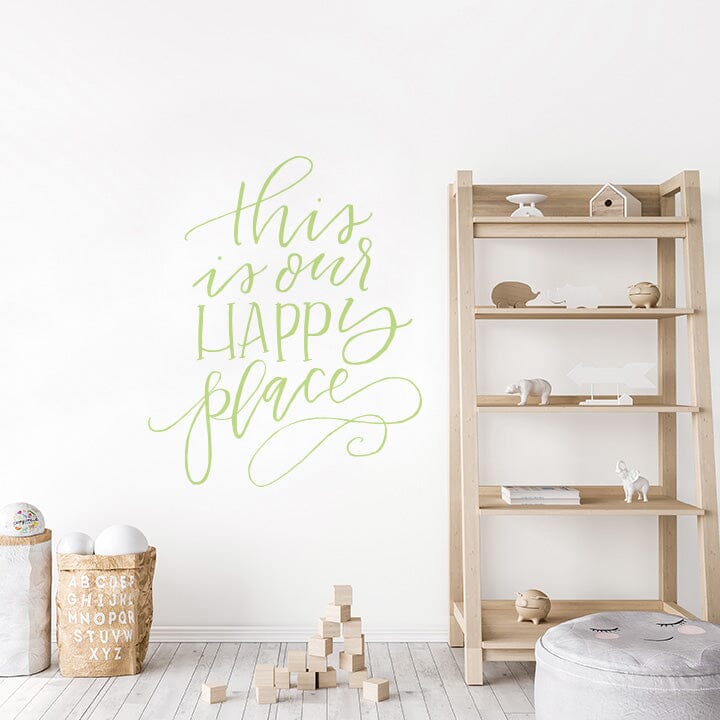 This is Our Happy Place Wall Decal Decals Urbanwalls Key Lime 46" x 55.5" 