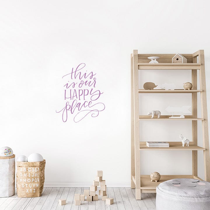 This is Our Happy Place Wall Decal Decals Urbanwalls Lilac 23" x 28" 