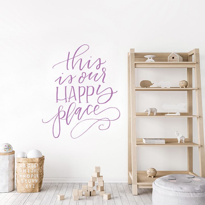 This is Our Happy Place Wall Decal Decals Urbanwalls Lilac 46" x 55.5" 