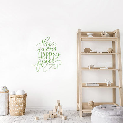 This is Our Happy Place Wall Decal Decals Urbanwalls Lime Green 23" x 28" 