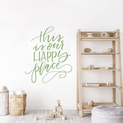 This is Our Happy Place Wall Decal Decals Urbanwalls Lime Green 46" x 55.5" 