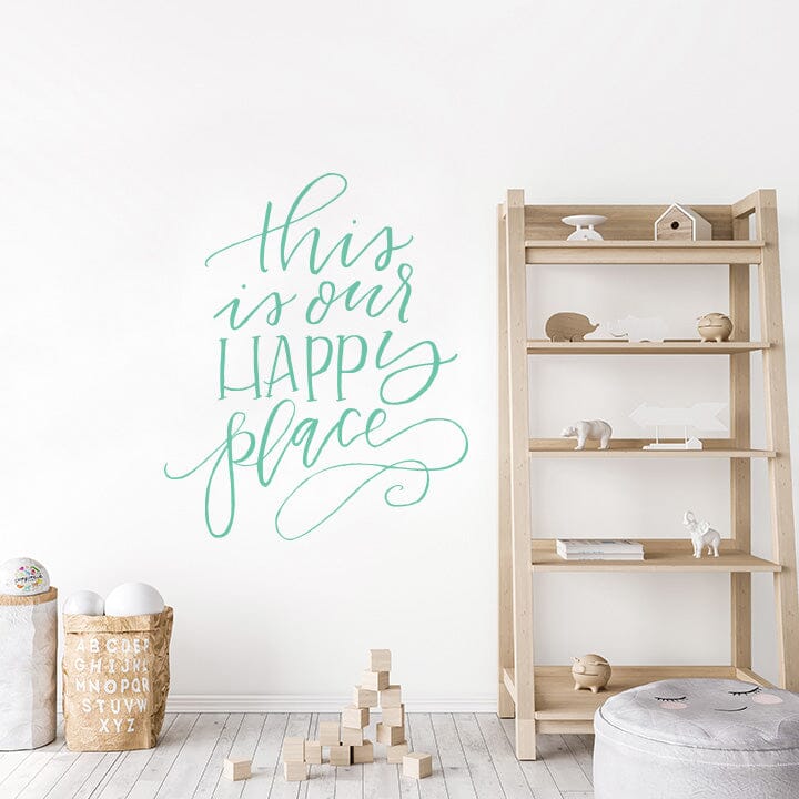 This is Our Happy Place Wall Decal Decals Urbanwalls Mint 46" x 55.5" 