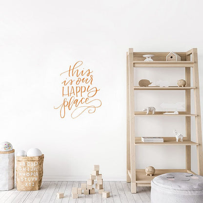 This is Our Happy Place Wall Decal Decals Urbanwalls Orange 23" x 28" 