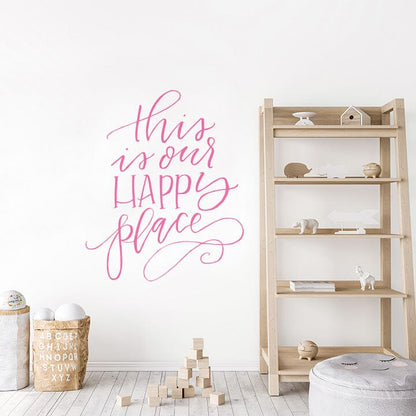 This is Our Happy Place Wall Decal Decals Urbanwalls Pink 46" x 55.5" 