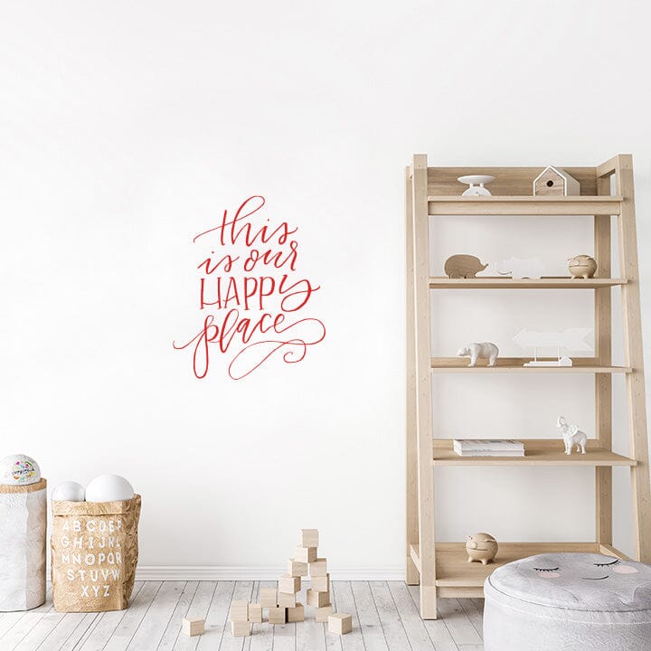 This is Our Happy Place Wall Decal Decals Urbanwalls Red 23" x 28" 