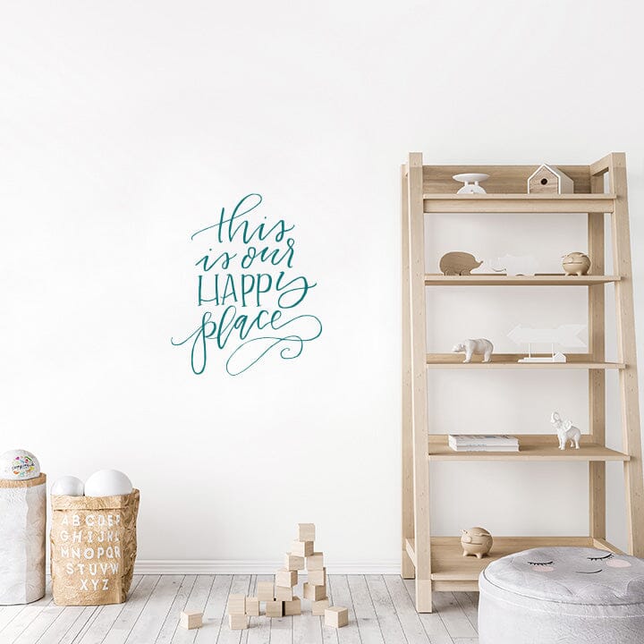 This is Our Happy Place Wall Decal Decals Urbanwalls Turquoise 23" x 28" 