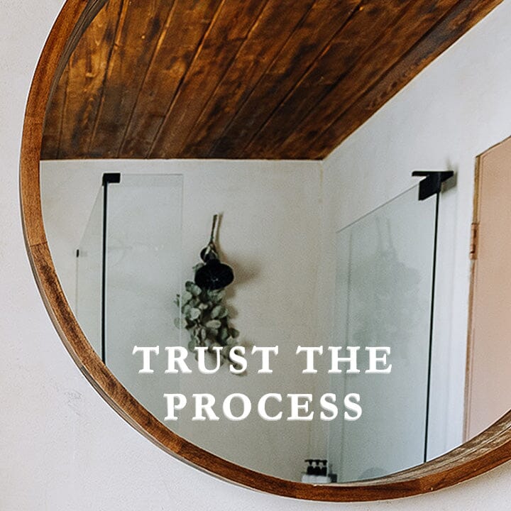Trust The Process Mirror Decal Decals Urbanwalls White Serif 