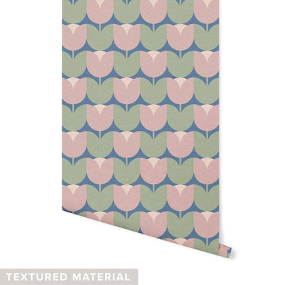 Tulip Kisses Wallpaper Wallpaper Sunny Circle Studio Textured Wall DOUBLE ROLL : 42” X 4 FEET Elegant