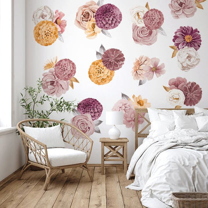 Victoria Floral Wall Decal Clusters Decals Urbanwalls Textured Wall Full Order 