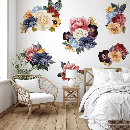 Vintage Floral Wall Decal Clusters Decals Urbanwalls Textured Wall Full Order 
