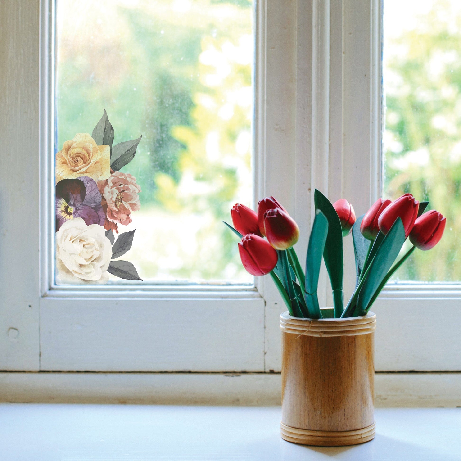 Vintage Floral Window Decals Decals Urbanwalls Static Cling Sample 