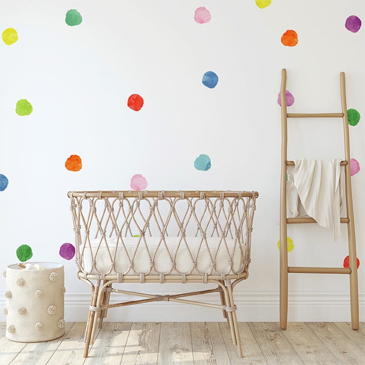 Watercolor Polka Dot Wall Decals Decals Urbanwalls Rainbow Standard Wall Full Order