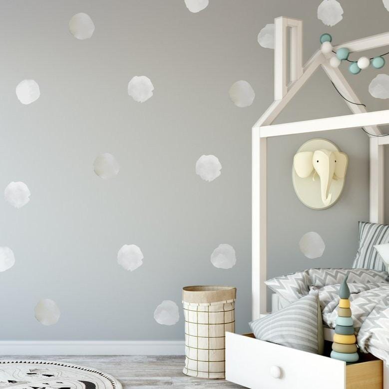 Watercolor Polka Dot Wall Decals Decals Urbanwalls White Standard Wall Full Order