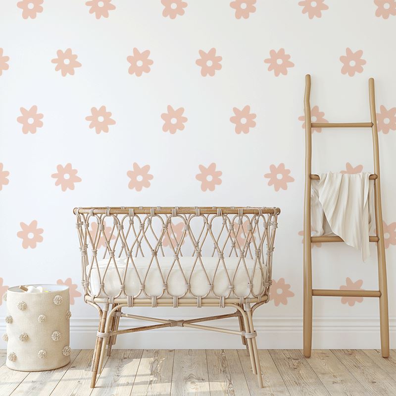 Whimsy Daisy Wall Decals Decals Urbanwalls Standard Wall Peach Full Order